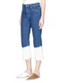 Front View - Click To Enlarge - PORTS 1961 - Contrast frayed cuff cropped jeans