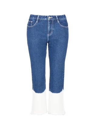 Main View - Click To Enlarge - PORTS 1961 - Contrast frayed cuff cropped jeans