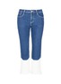 Main View - Click To Enlarge - PORTS 1961 - Contrast frayed cuff cropped jeans