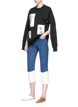 Figure View - Click To Enlarge - PORTS 1961 - Contrast frayed cuff cropped jeans