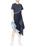 Figure View - Click To Enlarge - PORTS 1961 - Asymmetric patchwork dress