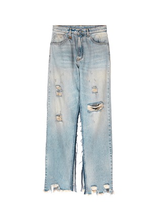 Main View - Click To Enlarge - R13 - 'Sashah' open inseam overlay ripped jeans