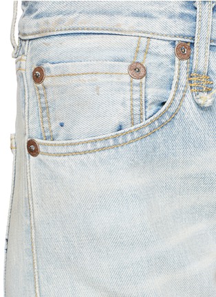 Detail View - Click To Enlarge - R13 - 'Camille' staggered cuff cropped selvedge jeans