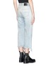 Back View - Click To Enlarge - R13 - 'Camille' staggered cuff cropped selvedge jeans