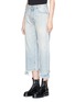 Front View - Click To Enlarge - R13 - 'Camille' staggered cuff cropped selvedge jeans