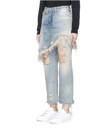Front View - Click To Enlarge - R13 - Skirt overlay ripped cropped jeans