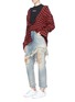 Figure View - Click To Enlarge - R13 - Skirt overlay ripped cropped jeans
