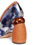 Detail View - Click To Enlarge - DRIES VAN NOTEN - Glitter sculptural heel ikat pattern lamé pumps
