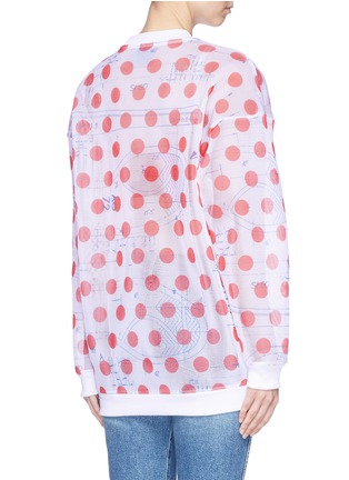 Back View - Click To Enlarge - ADIDAS - 'Osaka' polka dot print mesh sweatshirt