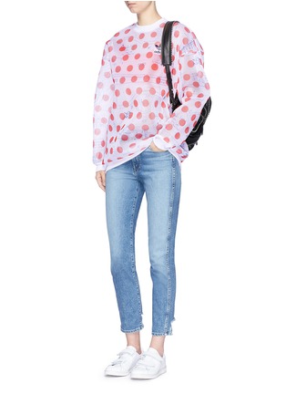 Figure View - Click To Enlarge - ADIDAS - 'Osaka' polka dot print mesh sweatshirt