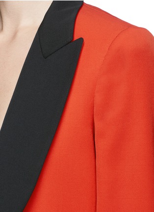 Detail View - Click To Enlarge - LANVIN - Colourblock cropped wool suiting jacket