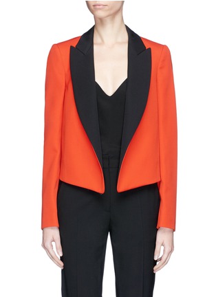 Main View - Click To Enlarge - LANVIN - Colourblock cropped wool suiting jacket