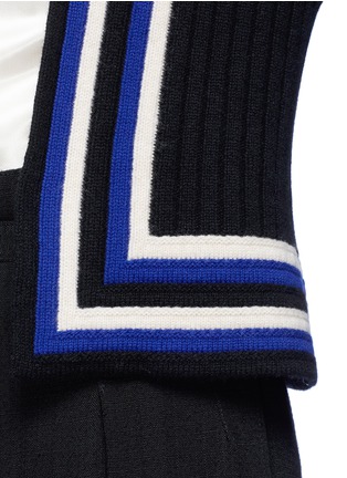 Detail View - Click To Enlarge - LANVIN - Stripe trim wool cardigan