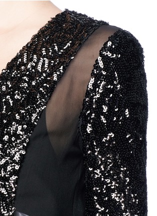 Detail View - Click To Enlarge - LANVIN - Sequin panel silk chiffon jacket