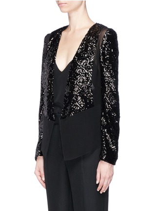 Front View - Click To Enlarge - LANVIN - Sequin panel silk chiffon jacket