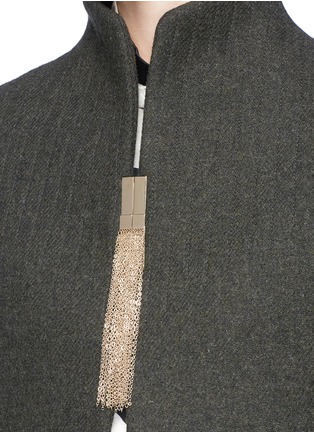 Detail View - Click To Enlarge - LANVIN - Chain fringe wool basketweave cape