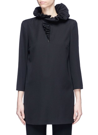 Main View - Click To Enlarge - LANVIN - Ruffle collar wool twill top