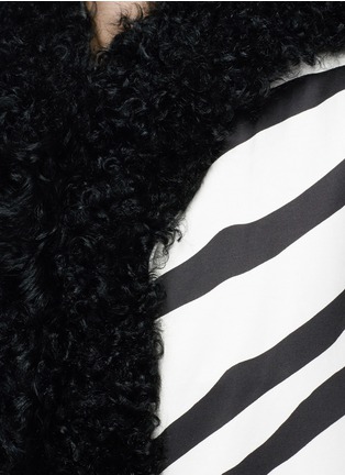 Detail View - Click To Enlarge - LANVIN - Lamb fur trim zebra print sateen vest