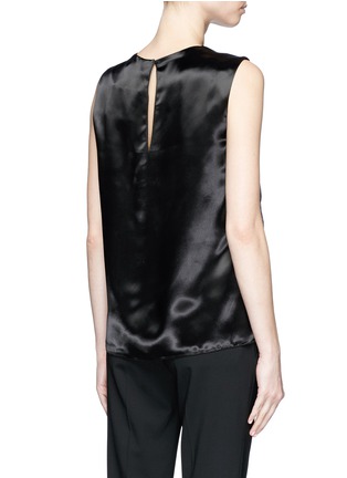 Back View - Click To Enlarge - LANVIN - Velvet and satin patchwork sleeveless top