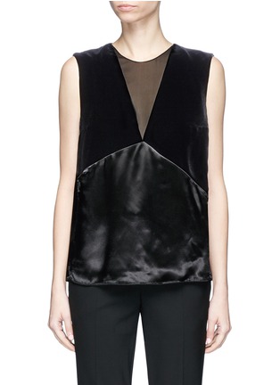 Main View - Click To Enlarge - LANVIN - Velvet and satin patchwork sleeveless top