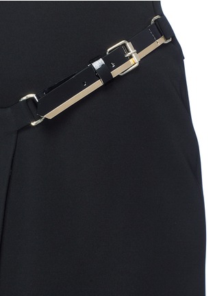 Detail View - Click To Enlarge - LANVIN - Leather strap cady wrap skirt