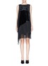 Main View - Click To Enlarge - LANVIN - Peaked drape velvet and satin A-lined dress