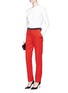 Figure View - Click To Enlarge - LANVIN - Satin trim wool twill pants