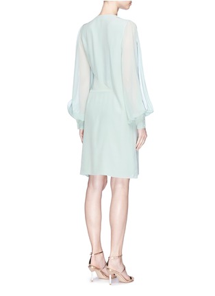 Back View - Click To Enlarge - LANVIN - Glass crystal fringe silk georgette dress