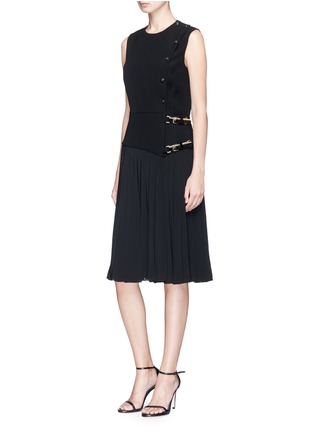 Figure View - Click To Enlarge - LANVIN - Pleated buckled wrap dress