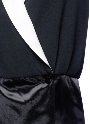 Detail View - Click To Enlarge - LANVIN - Contrast lapel wrap dress