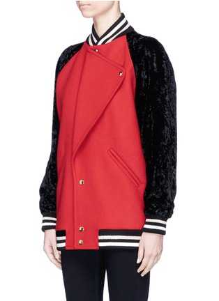 Front View - Click To Enlarge - LANVIN - Colourblock oversized teddy jacket