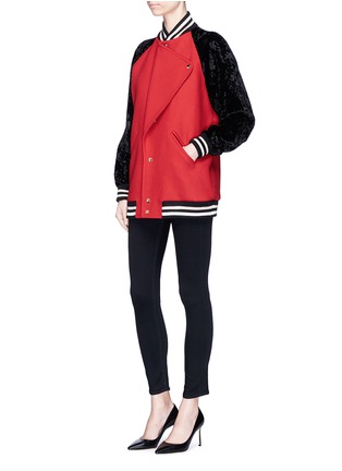 Figure View - Click To Enlarge - LANVIN - Colourblock oversized teddy jacket