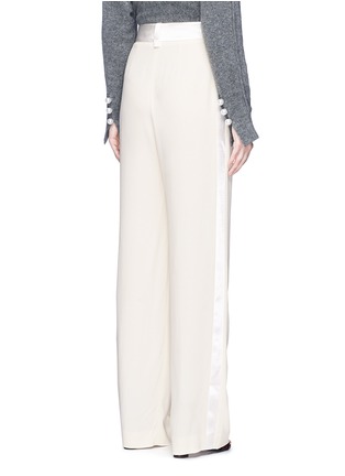 Back View - Click To Enlarge - LANVIN - Satin trim pleated crepe pants