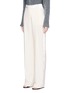 Front View - Click To Enlarge - LANVIN - Satin trim pleated crepe pants