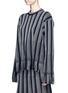 Front View - Click To Enlarge - ALAÏA - 'Gladiator' perforated fringed hem oversized sweater