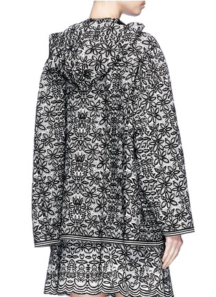 Back View - Click To Enlarge - ALAÏA - 'Adenium' oversized floral jacquard knit hoodie
