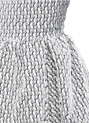 Detail View - Click To Enlarge - ALAÏA - Wavy stripe embroidered velour puff dress