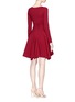 Back View - Click To Enlarge - ALAÏA - 'Paso Doble' asymmetric hem knit dress