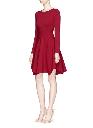 Figure View - Click To Enlarge - ALAÏA - 'Paso Doble' asymmetric hem knit dress