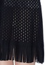 Detail View - Click To Enlarge - ALAÏA - 'Gladiator' perforated fringed hem sleeveless knit dress