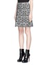 Front View - Click To Enlarge - ALAÏA - 'Adenium' scalloped floral jacquard knit skirt