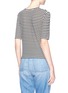 Back View - Click To Enlarge - VINCE - Stripe silk blend jersey T-shirt