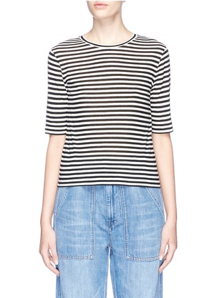 Main View - Click To Enlarge - VINCE - Stripe silk blend jersey T-shirt