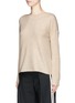 Front View - Click To Enlarge - VINCE - Boat neck cashmere rib knit sweater