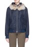 Main View - Click To Enlarge - VINCE - Removable coyote fur trim hooded bomber jacket