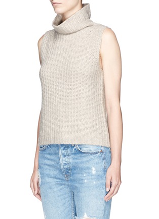 Front View - Click To Enlarge - VINCE - Cashmere knit sleeveless turtleneck top