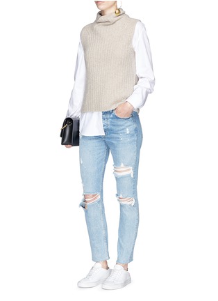 Figure View - Click To Enlarge - VINCE - Cashmere knit sleeveless turtleneck top