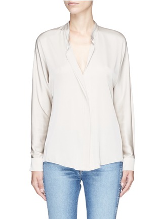 Main View - Click To Enlarge - VINCE - Mock placket satin blouse