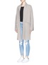 Front View - Click To Enlarge - VINCE - Shawl collar open front cashmere cardigan