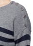 Detail View - Click To Enlarge - VINCE - Button shoulder stripe cashmere sweater